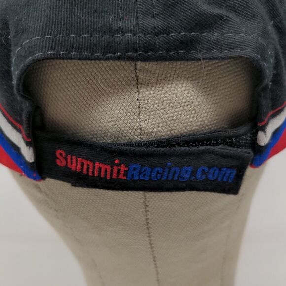 Summit Racing Equipment Strapback Hat Embroidered Logo Black Red Blue - Picture 8 of 10